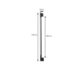 Lindby Terrassebelysning|Væglamper > LED-væglampe Neano, 120 cm, sort, metal, IP54