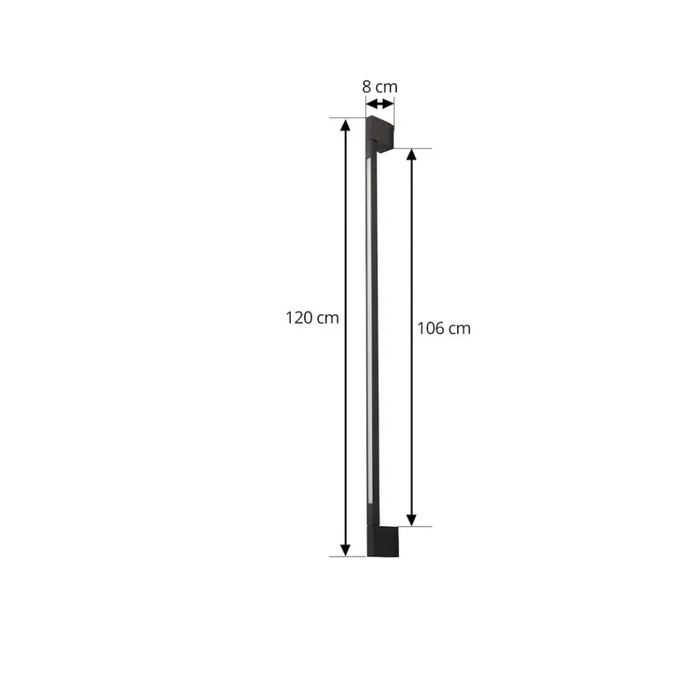 Lindby Terrassebelysning|Væglamper > LED-væglampe Neano, 120 cm, sort, metal, IP54