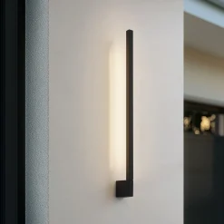 Lindby Terrassebelysning|Væglamper > LED-væglampe Neano, 80 cm, sort, metal, IP54
