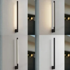 Lindby Terrassebelysning|Væglamper > LED-væglampe Neano, 80 cm, sort, metal, IP54