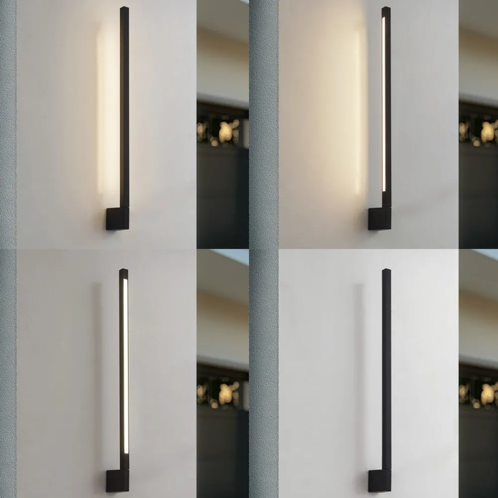 Lindby Terrassebelysning|Væglamper > LED-væglampe Neano, 80 cm, sort, metal, IP54