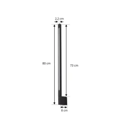 Lindby Terrassebelysning|Væglamper > LED-væglampe Neano, 80 cm, sort, metal, IP54
