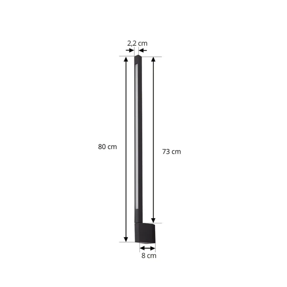 Lindby Terrassebelysning|Væglamper > LED-væglampe Neano, 80 cm, sort, metal, IP54