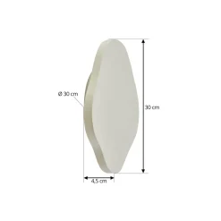 Lindby Gang|Pendellamper > LED-væglampe Nielson, beige, gips, 30 cm høj