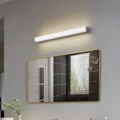 Væg- Og Spejllamper|Væglamper ^ Lindby LED-væglampe Philippa, kantet, 59 cm, aluminiumsfarvet, IP44