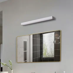 Væg- Og Spejllamper|Væglamper ^ Lindby LED-væglampe Philippa, kantet, 59 cm, aluminiumsfarvet, IP44
