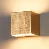 Væglamper|Væglamper ^ Lindby LED-væglampe Quentin, 9 cm bred, guldfarvet, metal
