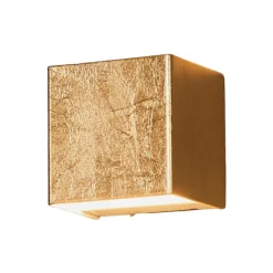 Væglamper|Væglamper ^ Lindby LED-væglampe Quentin, 9 cm bred, guldfarvet, metal