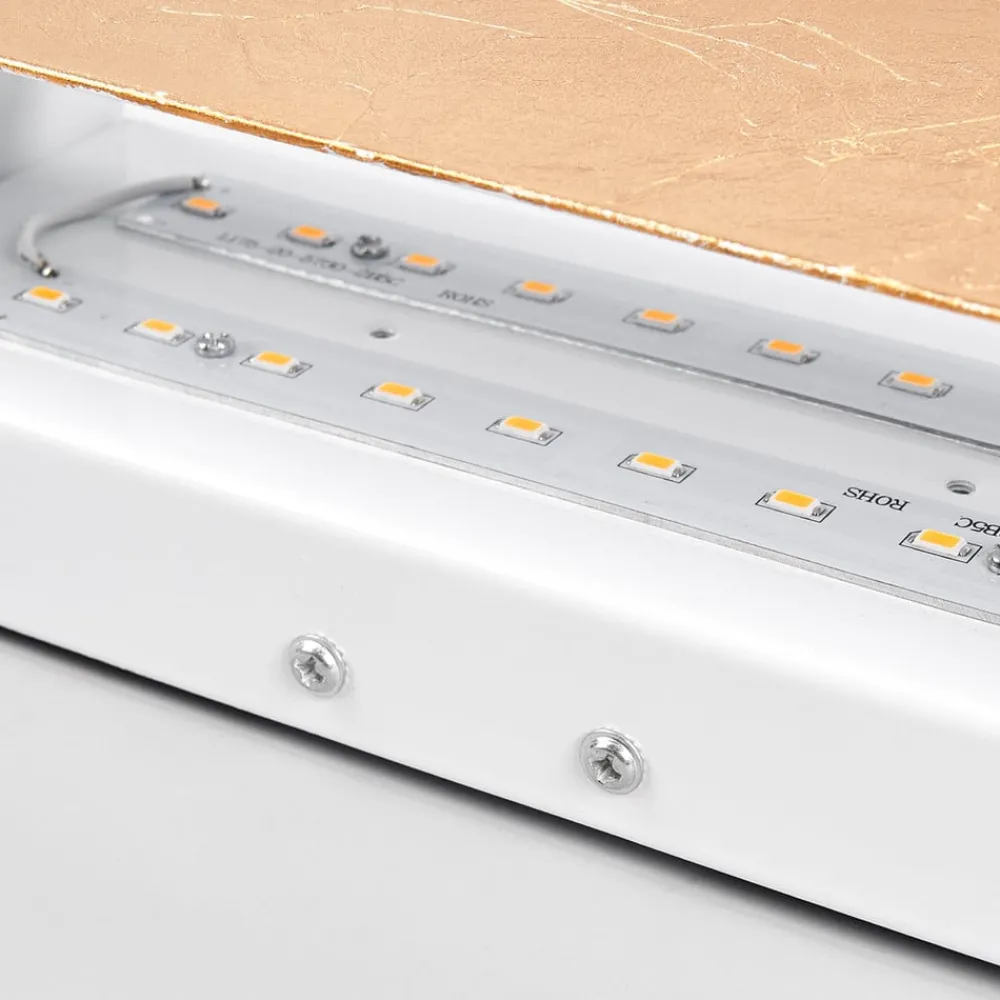 Lindby Gang|Pendellamper > LED-væglampe Quentin, 23 cm bred, guldfarvet, metal