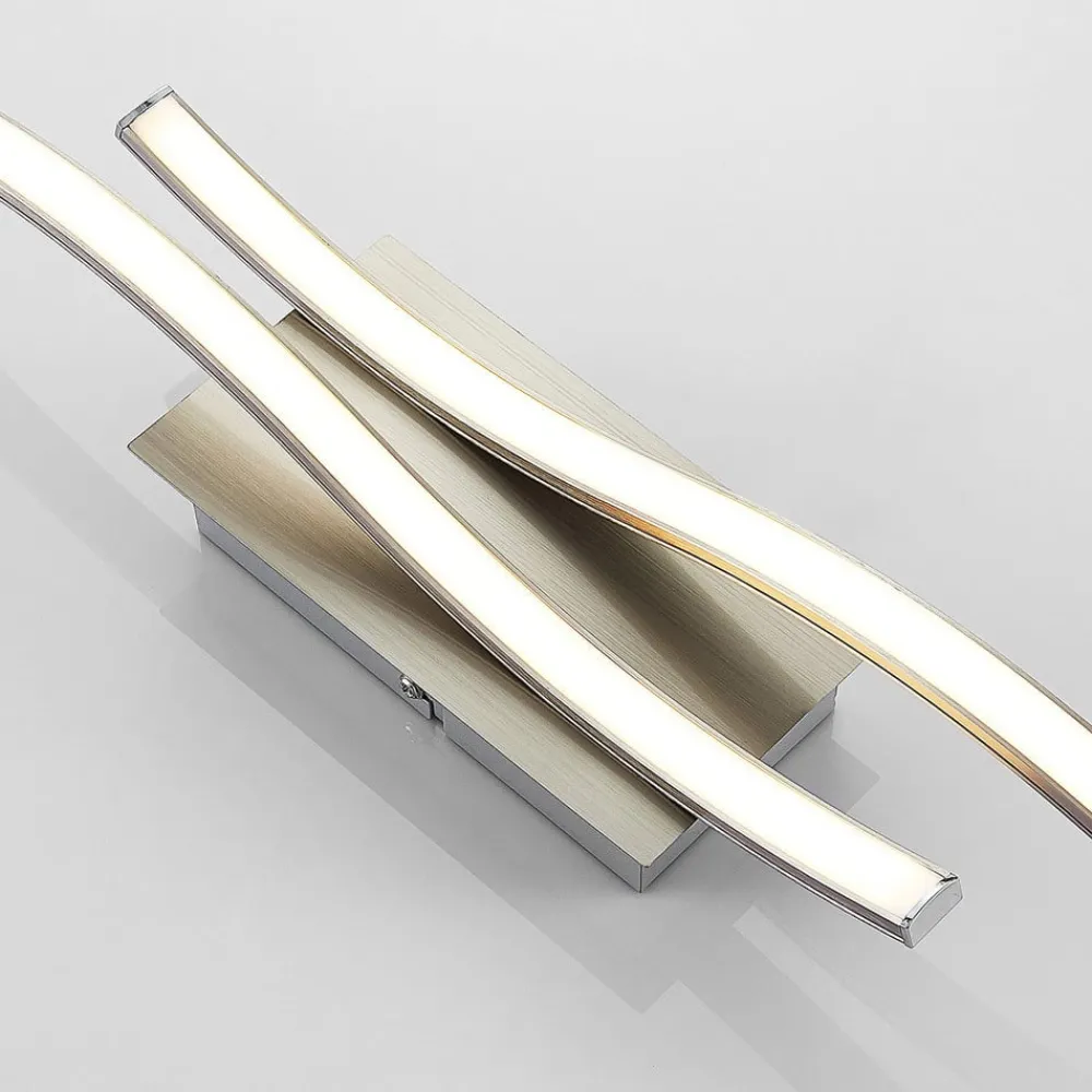 Gang|Væglamper ^ Lindby LED-væglampe Safia, 45 cm, nikkelfarvet, metal