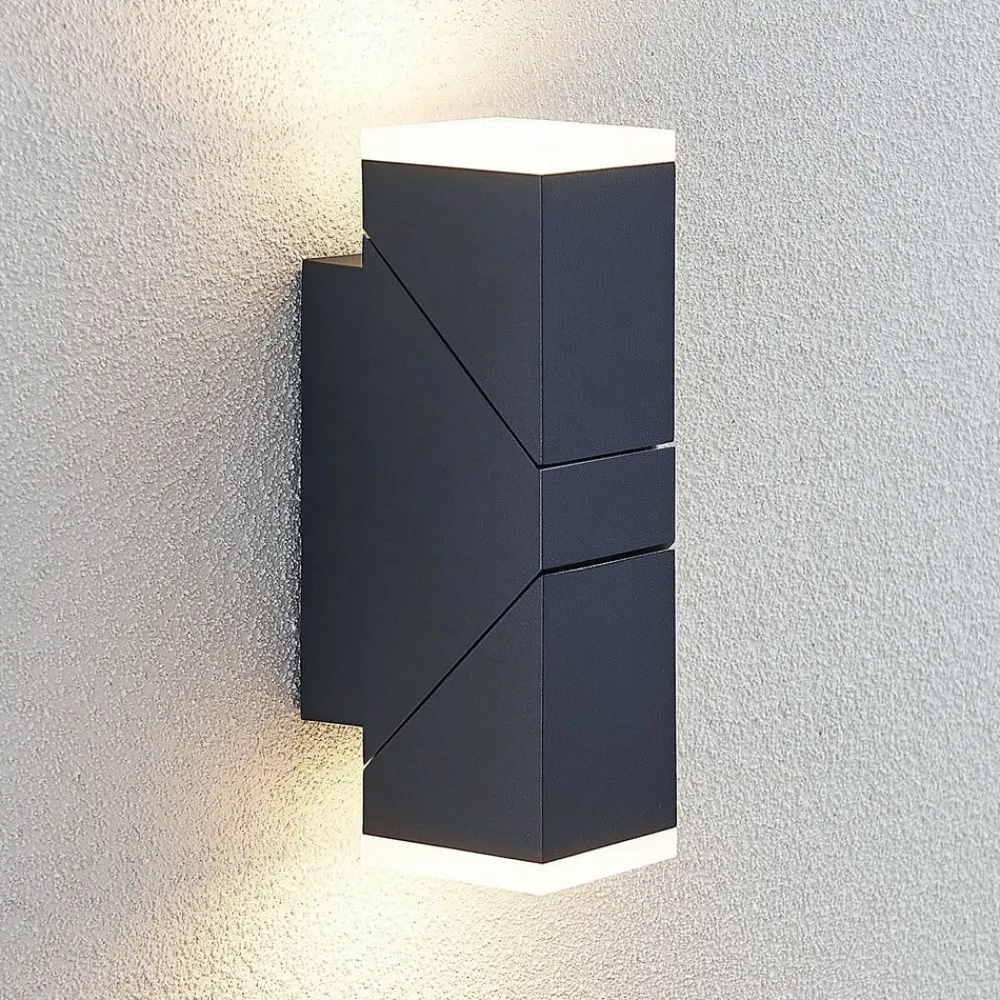 Terrassebelysning|Væglamper ^ Lindby LED-væglampe Sally, 22 cm, antracit, IP54