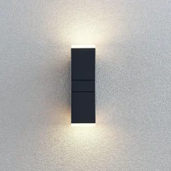 Terrassebelysning|Væglamper ^ Lindby LED-væglampe Sally, 22 cm, antracit, IP54