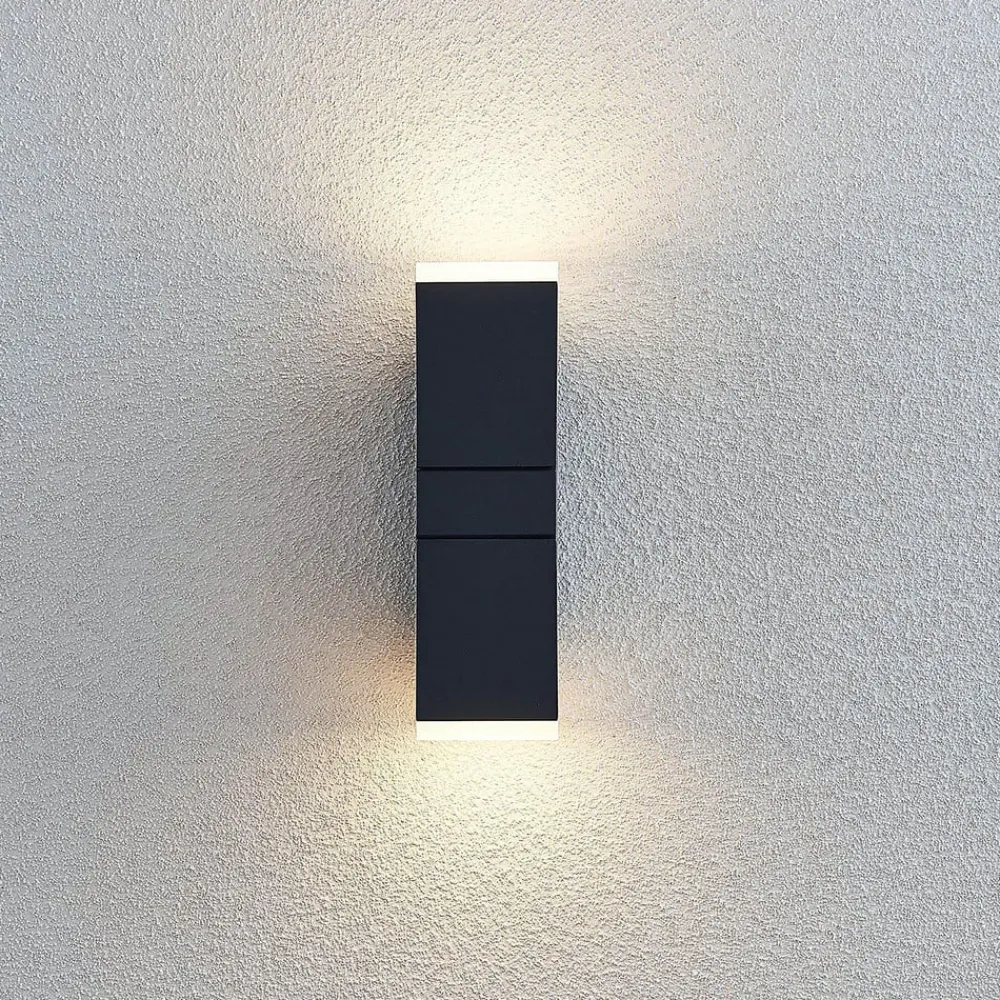 Terrassebelysning|Væglamper ^ Lindby LED-væglampe Sally, 22 cm, antracit, IP54