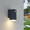 Lindby Væglampe Med Sensor|Terrassebelysning > LED-væglampe Sally, 15 cm, antracit, IP54, sensor