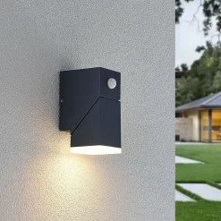 Lindby Væglampe Med Sensor|Terrassebelysning > LED-væglampe Sally, 15 cm, antracit, IP54, sensor