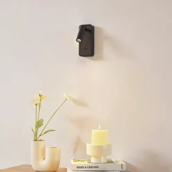 Lindby Væglamper|Væglamper > LED-væglampe Tallis, sort, USB-C, bevægelig