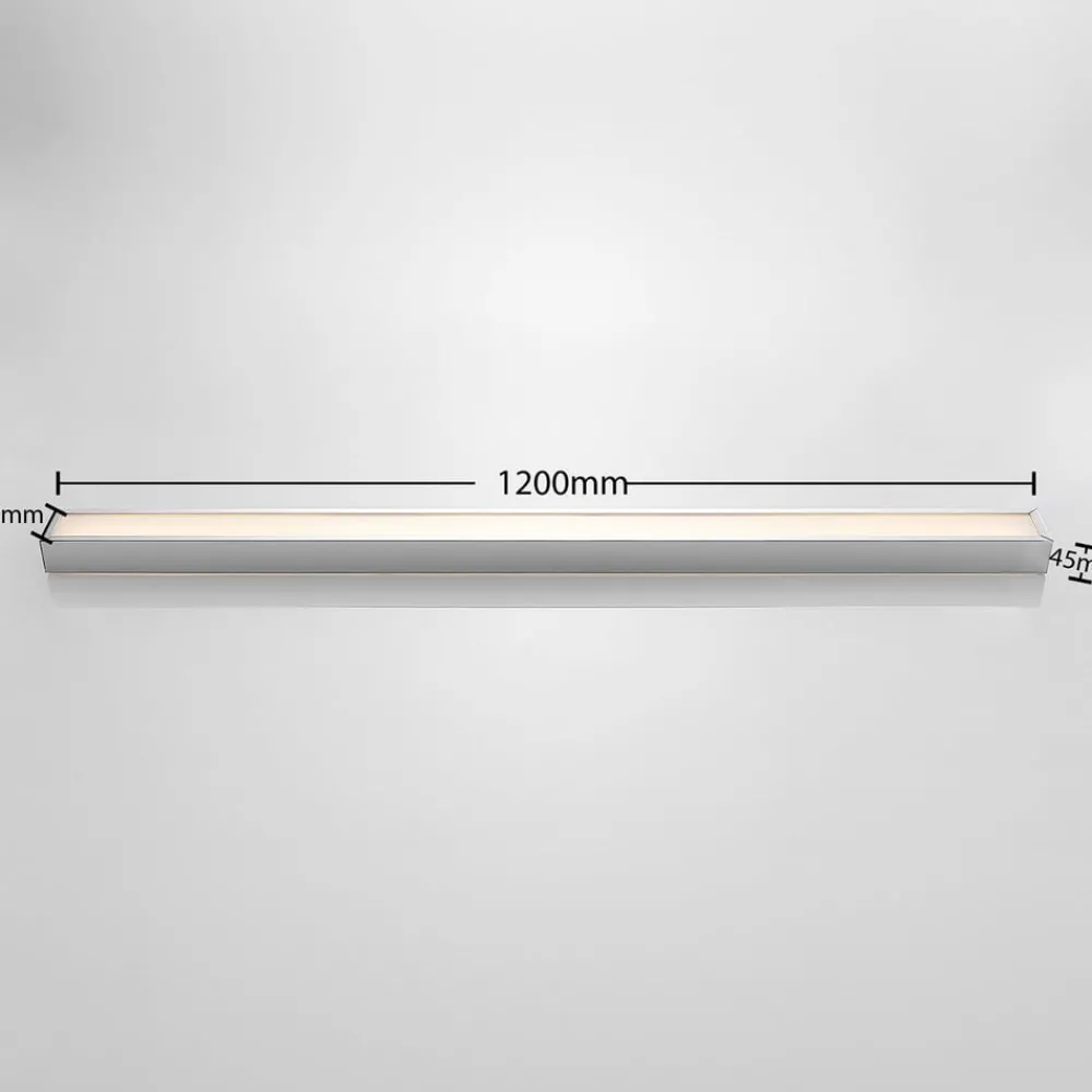 Væg- Og Spejllamper|Væglamper ^ Lindby LED-væglampe til badeværelset Layan, 120 cm, krom, metal