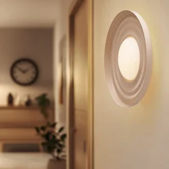 Lindby Gang|Væglamper > LED-væglampe Waves, beige, Ø 43 cm, metal