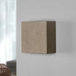 Væglamper|Væglamper ^ Lindby LED-væglampe Yva, grå, beton, 13 x 13 cm, op/ned