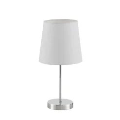 Lindby Bordlamper > Leza bordlampe, krom, hvid skærm