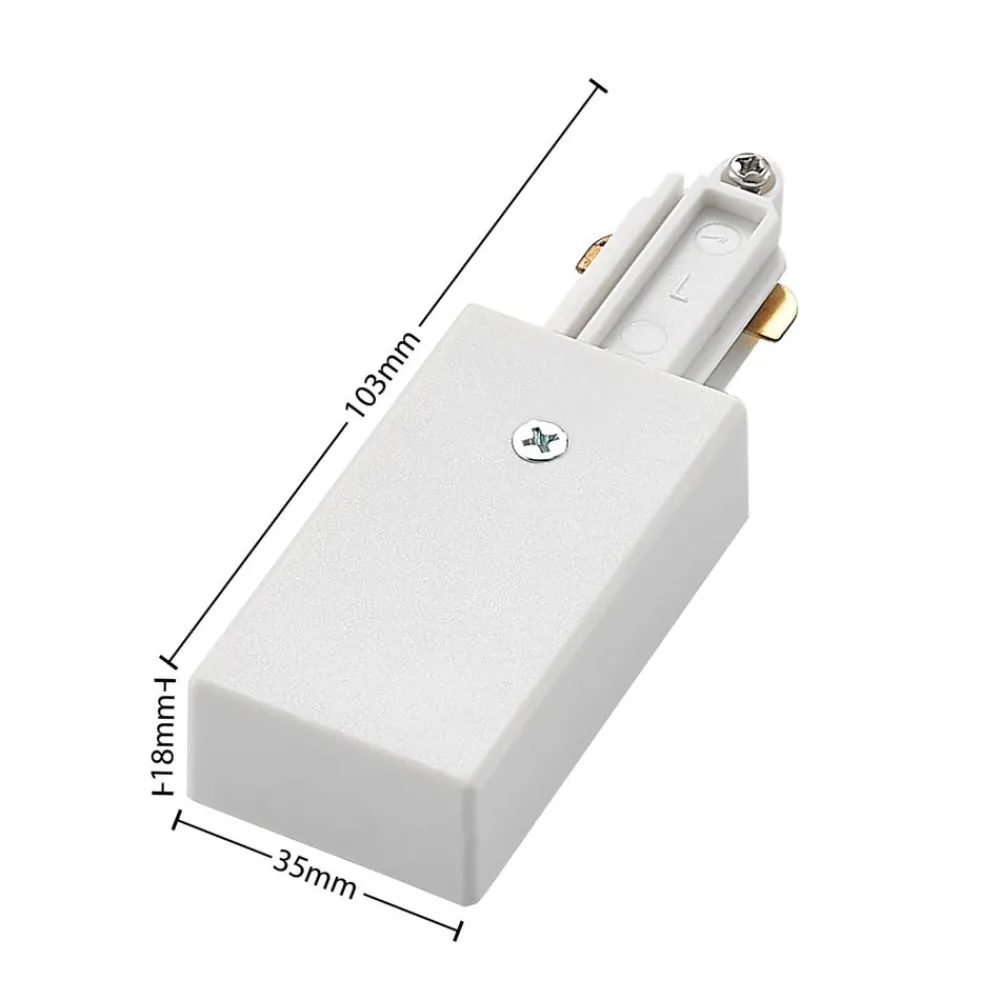 Lindby Skinnesystem > Linaro end feed, hvid, 1-faset system