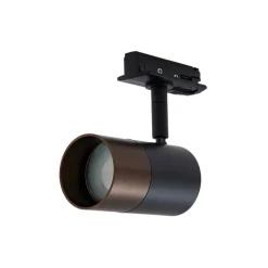 Lindby Skinnesystem > Linaro skinnespot, GU10, Ø 6 cm, sort/brun