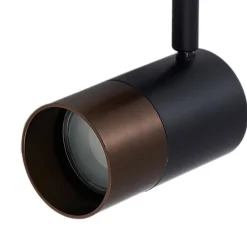 Lindby Skinnesystem > Linaro skinnespot, GU10, Ø 6 cm, sort/brun