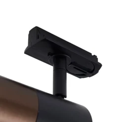 Lindby Skinnesystem > Linaro skinnespot, GU10, Ø 6 cm, sort/brun