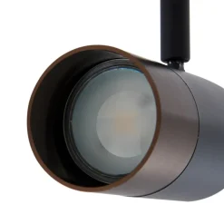 Lindby Skinnesystem > Linaro skinnespot, GU10, Ø 6 cm, sort/brun