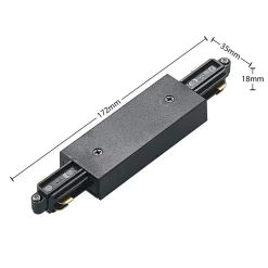Skinnesystem ^ Lindby Linaro skinnesystem, GU10, 4 lyskilder, sort, Ø 9 cm