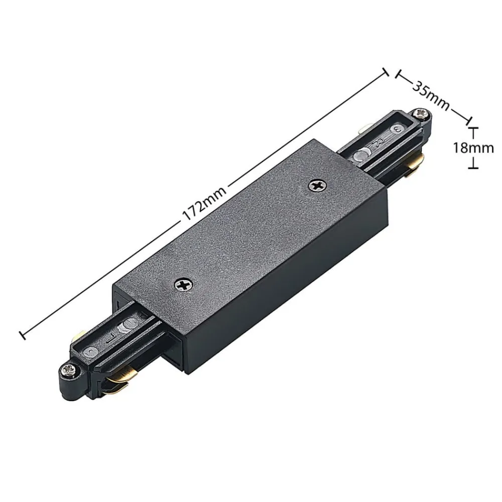 Skinnesystem ^ Lindby Linaro skinnesystem, GU10, 4 lyskilder, sort, Ø 9 cm