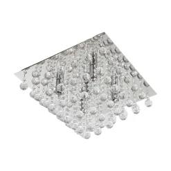 Gang|Loftlamper ^ Lindby loftlampe Annica, kantet, krom, metal, 42 cm