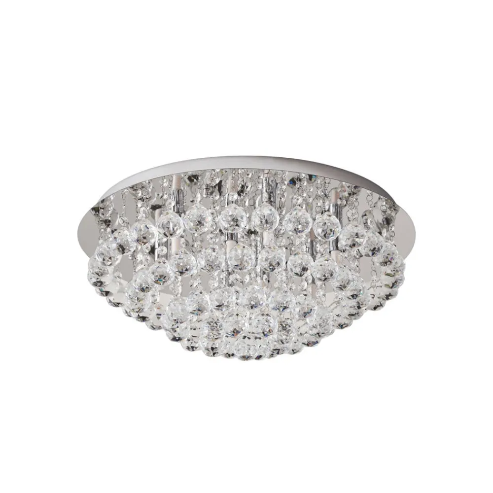Lindby Loftlamper|Loftlamper > loftlampe Antonino, 8 lyskilder, krom, krystal, 55 cm