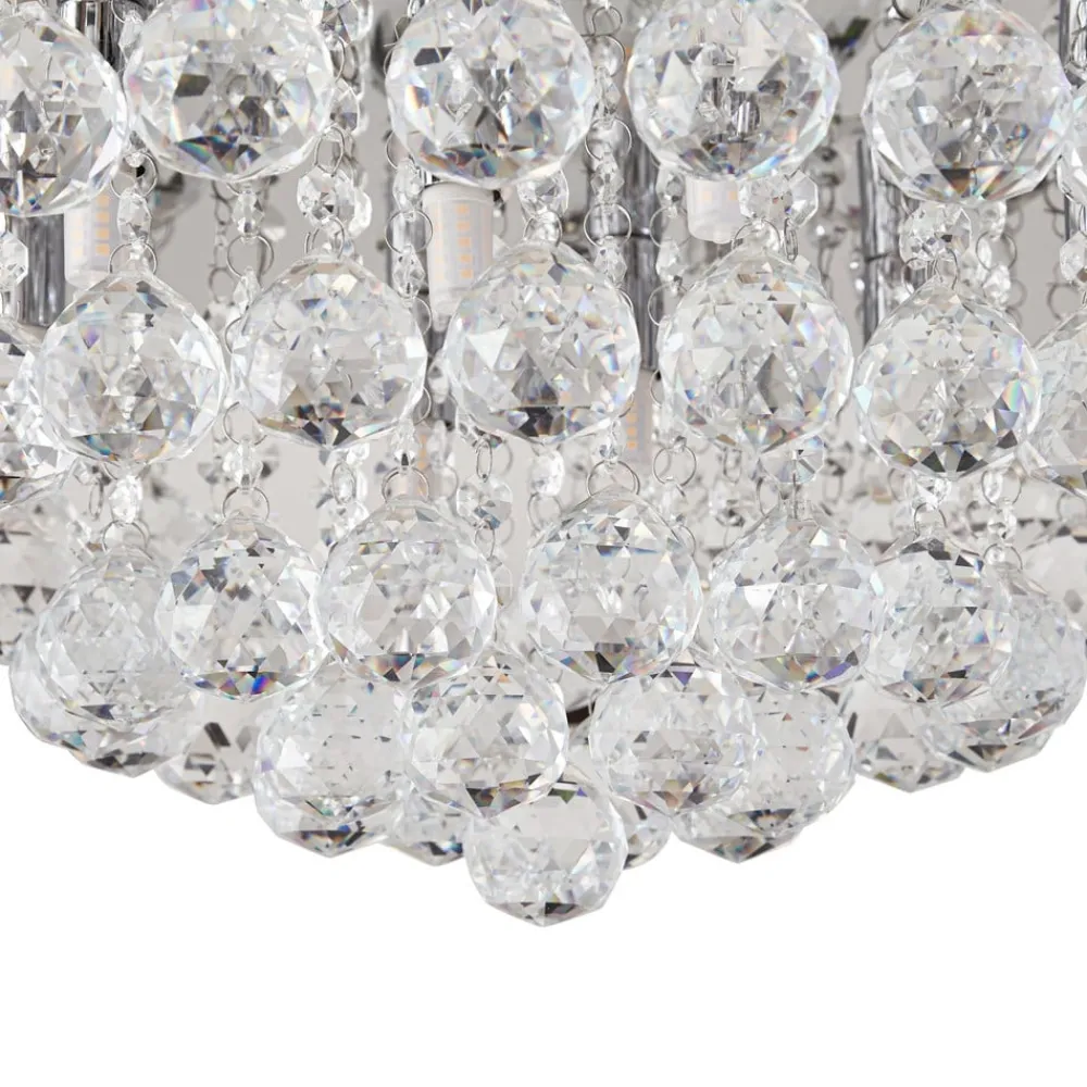 Lindby Loftlamper|Loftlamper > loftlampe Antonino, 8 lyskilder, krom, krystal, 55 cm