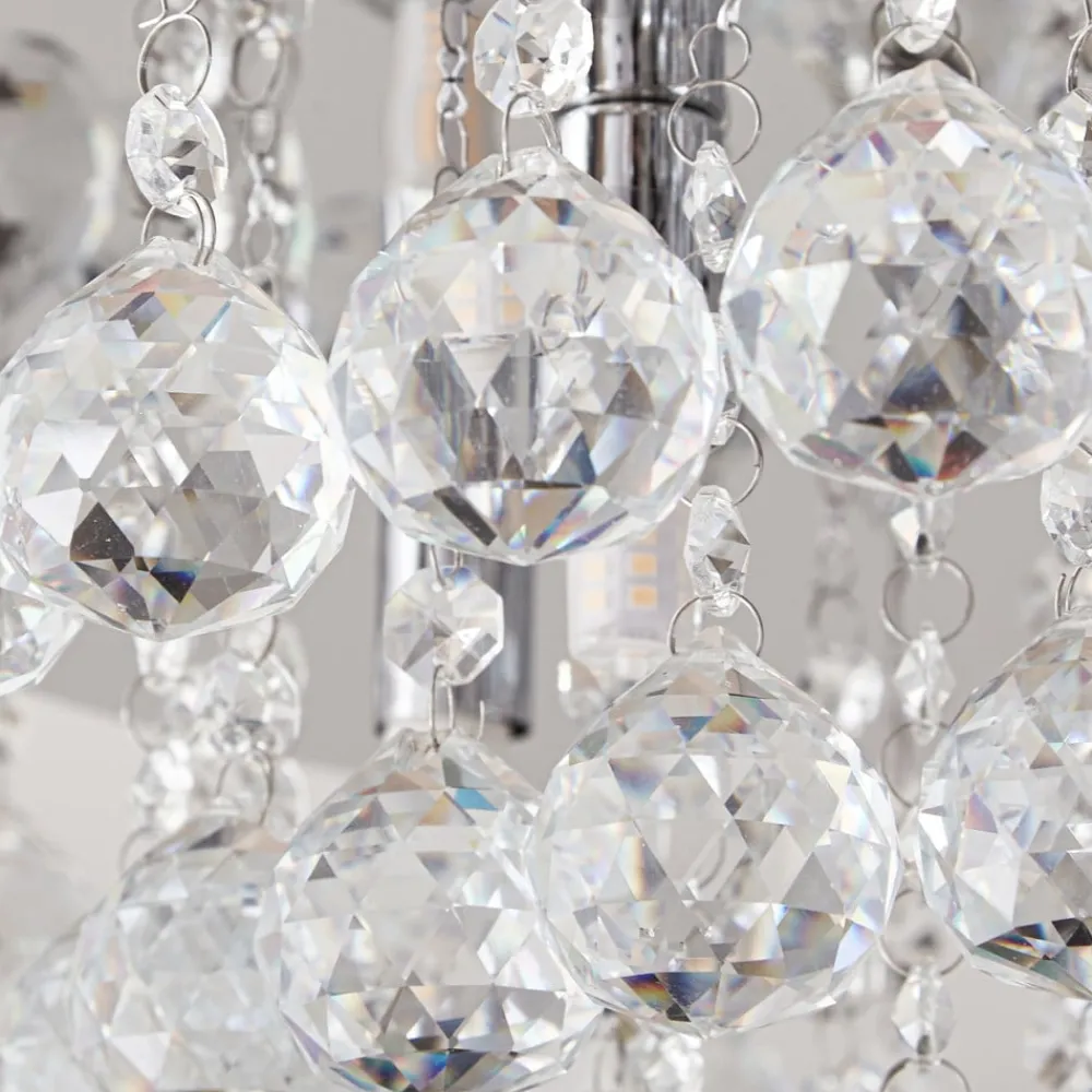 Lindby Loftlamper|Loftlamper > loftlampe Antonino, 8 lyskilder, krom, krystal, 55 cm