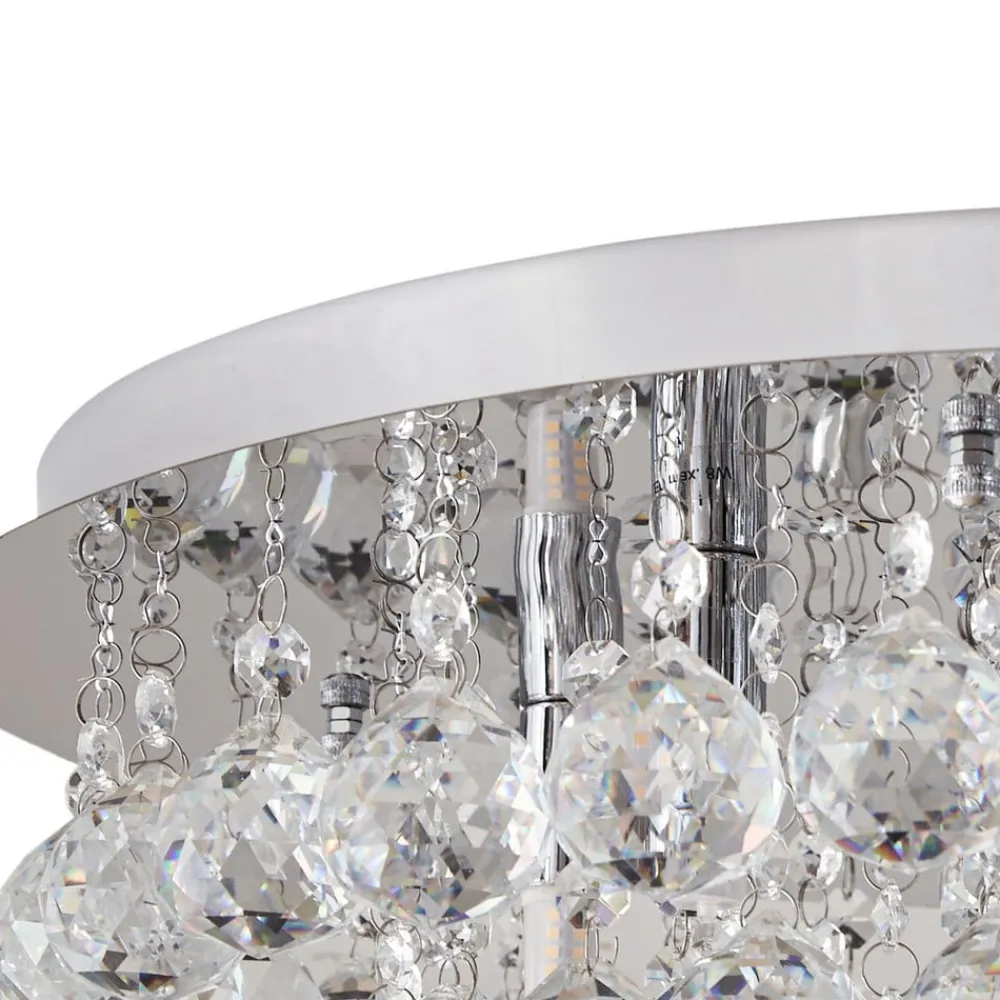 Lindby Loftlamper|Loftlamper > loftlampe Antonino, 8 lyskilder, krom, krystal, 55 cm