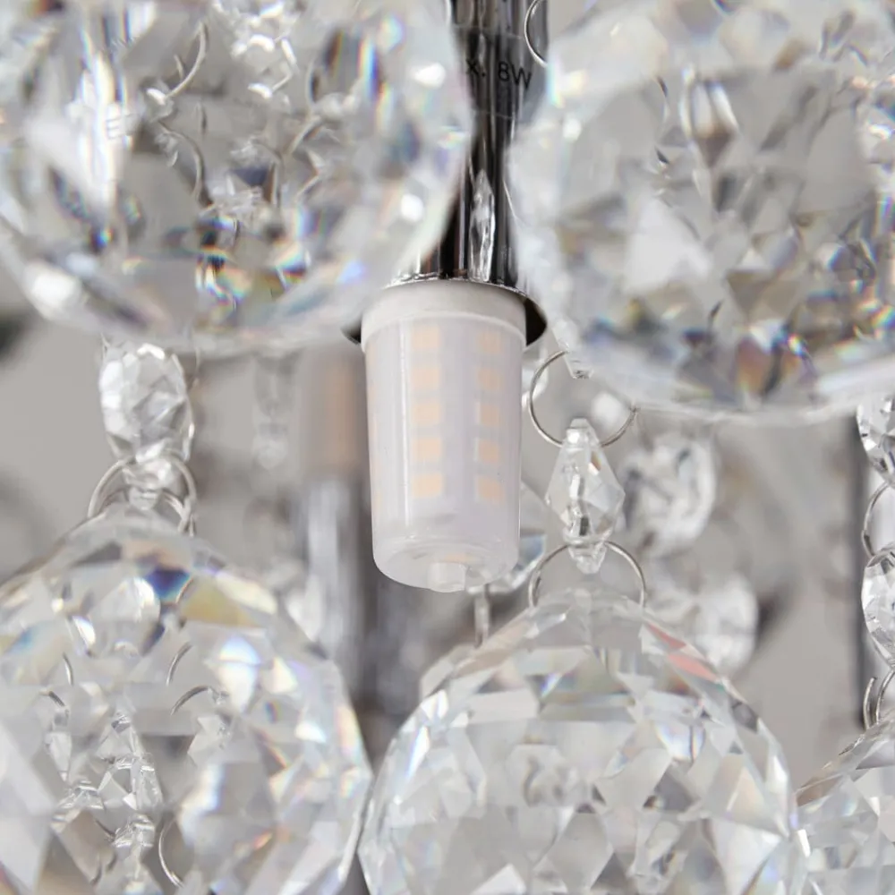 Lindby Loftlamper|Loftlamper > loftlampe Antonino, 8 lyskilder, krom, krystal, 55 cm