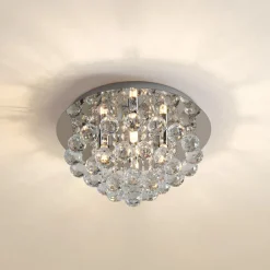 Lindby Loftlamper|Loftlamper > loftlampe Antonino, 4 lyskilder, krom, krystal, 35 cm