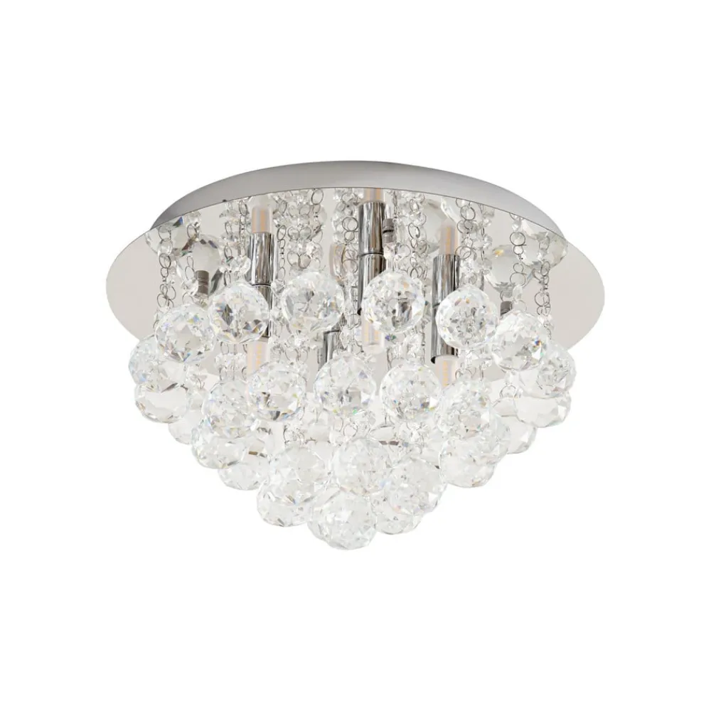 Lindby Loftlamper|Loftlamper > loftlampe Antonino, 4 lyskilder, krom, krystal, 35 cm