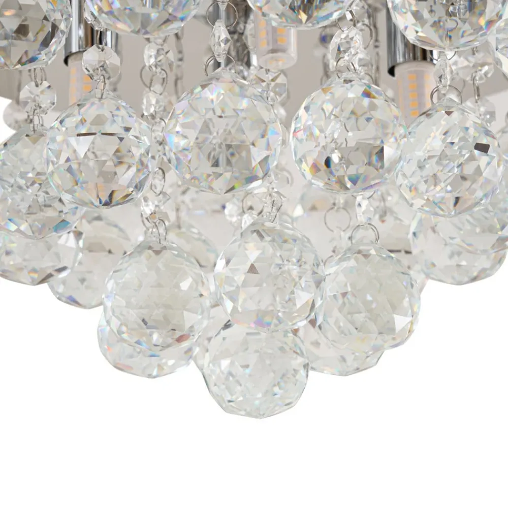 Lindby Loftlamper|Loftlamper > loftlampe Antonino, 4 lyskilder, krom, krystal, 35 cm
