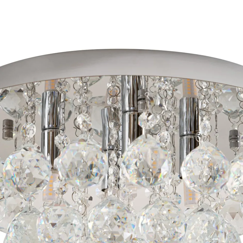 Lindby Loftlamper|Loftlamper > loftlampe Antonino, 4 lyskilder, krom, krystal, 35 cm