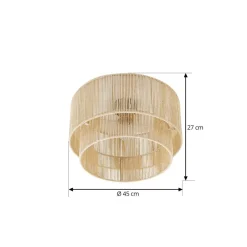 Lindby Gang|Loftlamper > loftlampe Anuva, beige natur, papir, Ø 45 cm