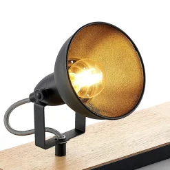Gang|Loftlamper ^ Lindby loftlampe Aylis, 2 lyskilder, 40 cm, sort, træ, E14