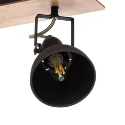 Lindby Gang|Loftlamper > loftlampe Aylis, 3 lyskilder, 60 cm, sort, træ, E14