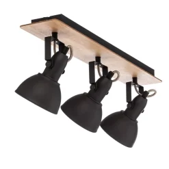 Lindby Gang|Loftlamper > loftlampe Aylis, 3 lyskilder, 60 cm, sort, træ, E14