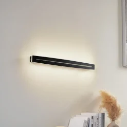 Væglamper ^ Lindby loftlampe Benario, sort, aluminium, 80 cm