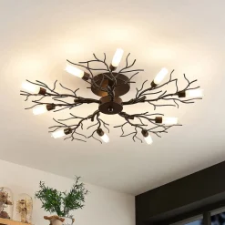 Lindby Loftlamper|Loftlamper > loftlampe Bigna, Ø 68 cm, 10 lyskilder, glas, metal