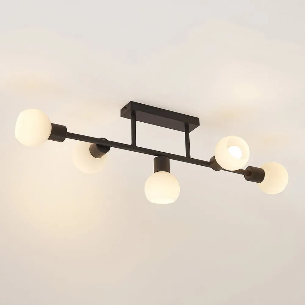 Lindby Gang|Loftlamper > loftlampe Biscala, 5flg, sort/opal