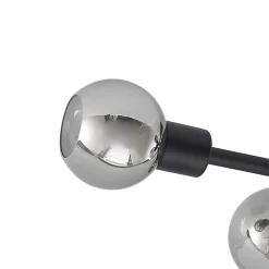 Loftlamper|Loftlamper ^ Lindby loftlampe Biscala, 5 lyskilder, sort/røget, E14