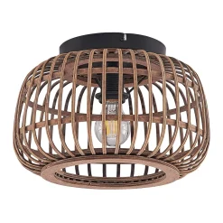 Lindby Loftlamper|Loftlamper > loftlampe Bominio, Ø 33 cm, rattan, træ, E27